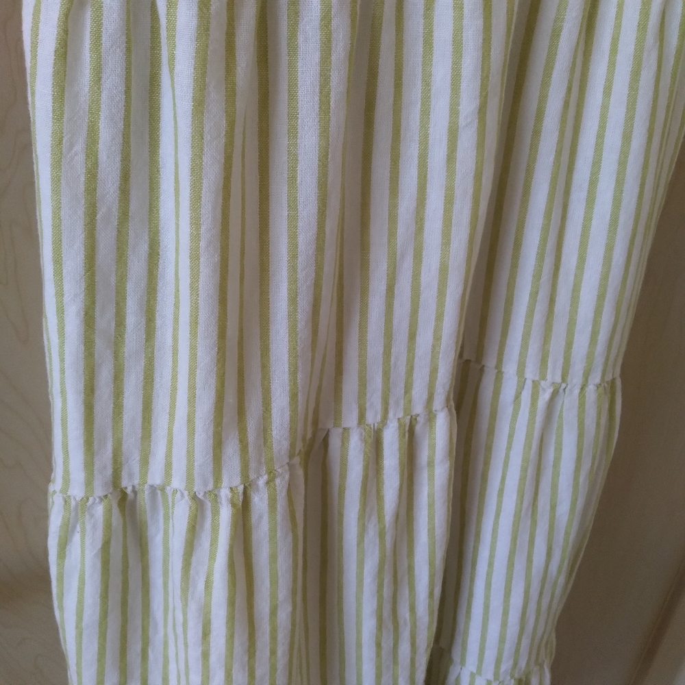 Sonoma Cottagecore Green and Cream Striped Midi Dress (M) - Picture 3 of 8
